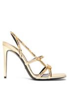 Matchesfashion.com Gucci - Carmen Crystal-embellished Metallic Sandals - Womens - Gold