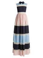 Matchesfashion.com Huishan Zhang - Rivet Multi Print Patchwork Dress - Womens - Blue Multi