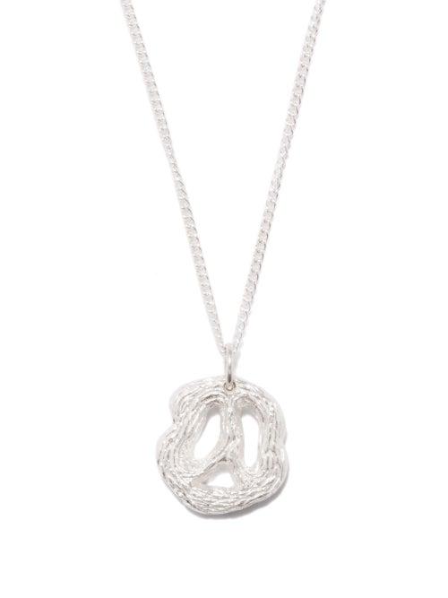 Bleue Burnham - Peace Pendant Sterling-silver Necklace - Mens - Silver