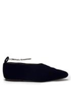 Matchesfashion.com Jil Sander - Bracelet Strap Velvet Ballet Flats - Womens - Dark Blue