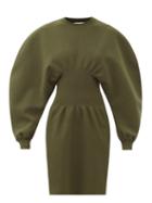 Matchesfashion.com Bottega Veneta - Round-shoulder Wool-blend Knitted Dress - Womens - Dark Green