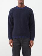 Inis Mein - Donegal Merino-blend Sweater - Mens - Navy Multi