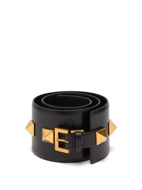 Matchesfashion.com Valentino Garavani - Upstud Studded Leather Belt - Womens - Black