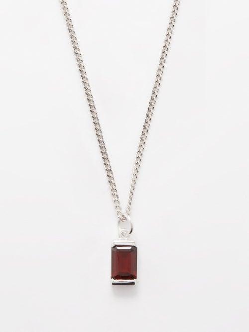 Miansai - Valor Garnet & Sterling-silver Necklace - Mens - Dark Red