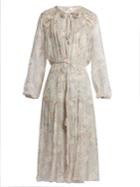 Zimmermann Stranded Long-sleeved Silk Midi Dress