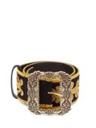 Matchesfashion.com Etro - Embroidered Suede Belt - Womens - Black Gold