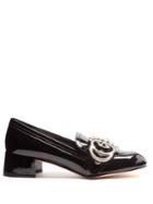 Miu Miu Crystal-embellished Block- Heel Leather Loafers