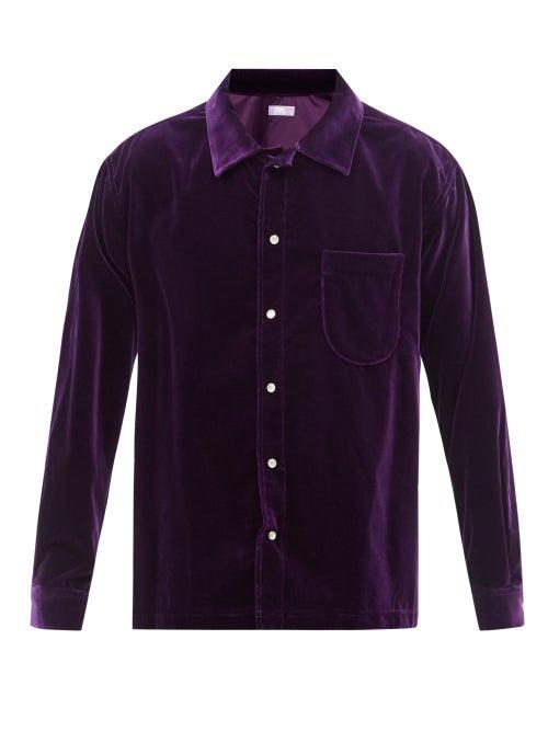 Erl - Velour Shirt - Mens - Purple