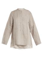 Acne Studios Lysanne Striped Linen-blend Shirt