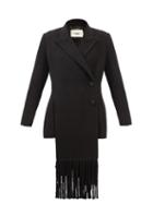 Fendi - Fringed Wool-blend Tailored Jacket - Womens - Black