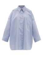 Matchesfashion.com Acne Studios - Suky Oversized Cotton-blend Shirt - Womens - Blue