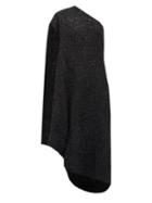 Matchesfashion.com Balenciaga - Asymmetric Lurex-tweed Midi Dress - Womens - Black