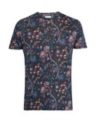 Matchesfashion.com Etro - Floral Print Linen Jersey T Shirt - Mens - Blue