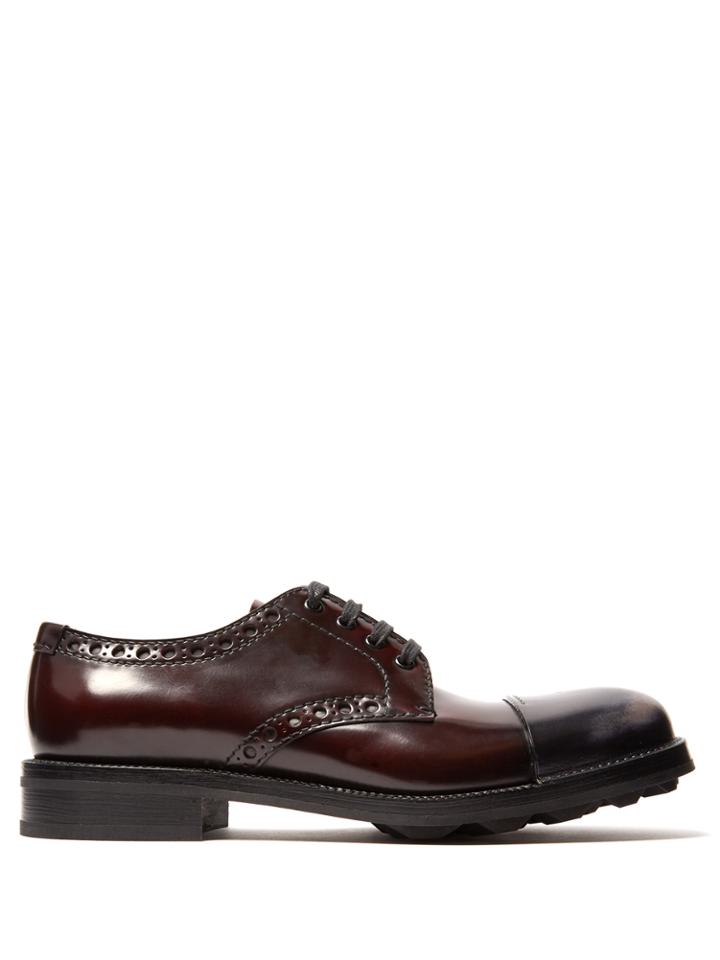 Prada Contrast-toe Lace-up Leather Brogues