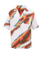 Matchesfashion.com Missoni - Zig-zag Print Short Sleeve Satin Shirt - Mens - White Multi