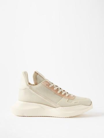 Rick Owens - Geth Leather Trainers - Mens - Natural