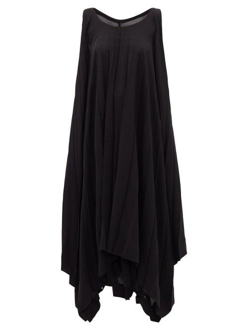Matchesfashion.com Issey Miyake - Parasol Handkerchief-hem Pleated Voile Dress - Womens - Black