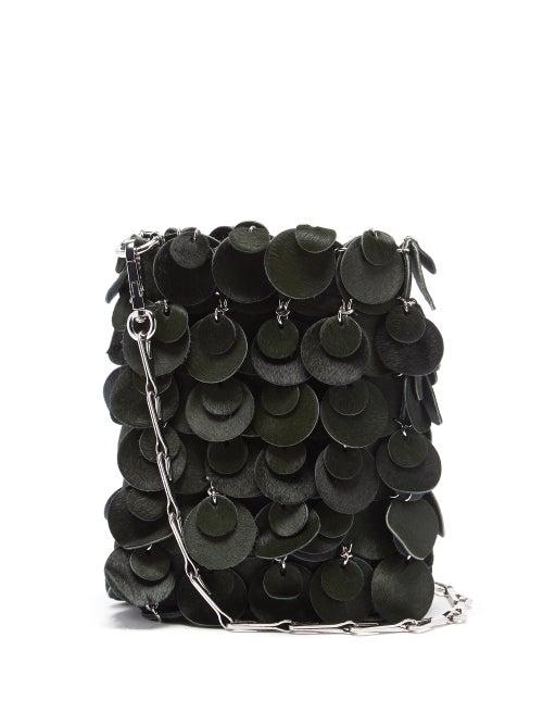Ladies Bags Paco Rabanne - Sphere Mini Calf-hair Shoulder Bag - Womens - Dark Green
