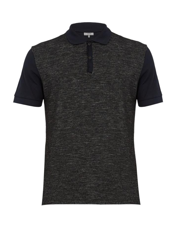 Lanvin Contrast-panel Cotton-piqu Polo Shirt