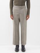 Le17septembre Homme - Pleated Wool Wide-leg Trousers - Mens - Brown