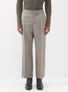 Le17septembre Homme - Pleated Wool Wide-leg Trousers - Mens - Brown