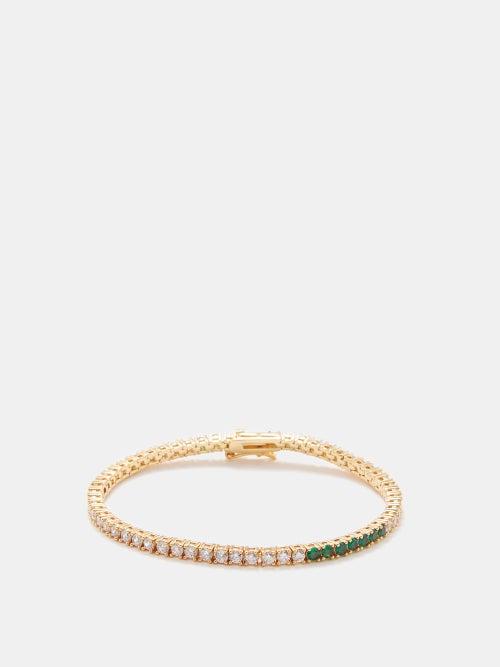 Roxanne Assoulin - Rally Cubic Zirconia & Gold-plated Tennis Bracelet - Womens - Clear Multi