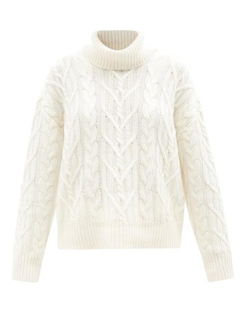 Nili Lotan - Gigi Cashmere Cable-knit Roll-neck Sweater - Womens - Ivory