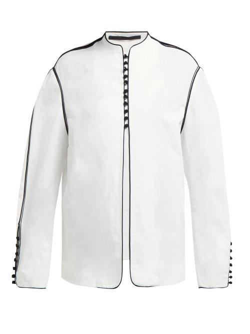 Matchesfashion.com Haider Ackermann - Soutache Braid Cotton Blend Jacket - Womens - White Black
