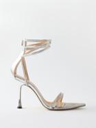 Mach & Mach - Gaia 110 Crystal Mirrored-leather Sandals - Womens - Silver