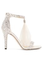 Matchesfashion.com Jimmy Choo - Viola 100 Crystal Embellished Suede Sandals - Womens - White