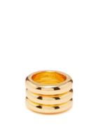 Timeless Pearly - Set Of Three Gold-plated Stacking Rings - Womens - Gold