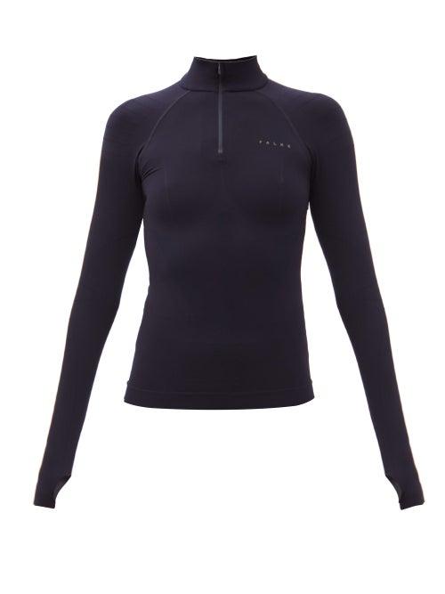 Matchesfashion.com Falke - Quarter-zip Thermal Top - Womens - Dark Navy