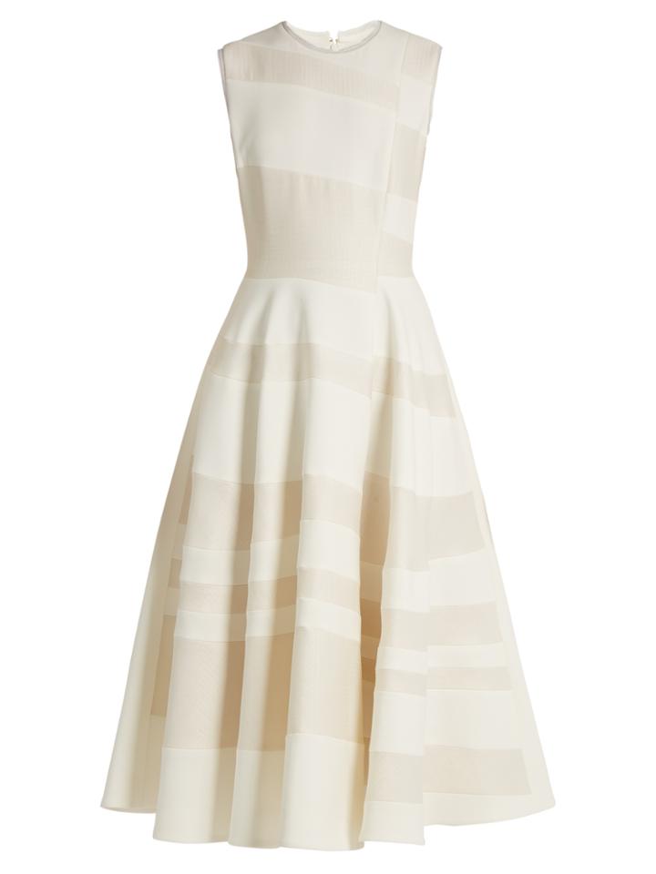 Roksanda Tatum Flared Cady And Twill Midi Dress