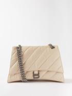 Balenciaga - Crush M Quilted Crinkled-leather Shoulder Bag - Womens - Beige