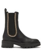 Aquazzura - Mason Chain-trim Leather Chelsea Boots - Womens - Black