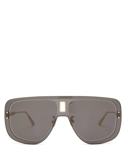 Matchesfashion.com Dior - Ultradior Aviator Acetate Sunglasses - Womens - Grey