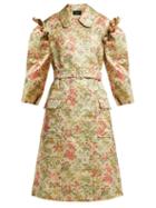 Matchesfashion.com Simone Rocha - Double Breasted Floral Brocade Coat - Womens - Green