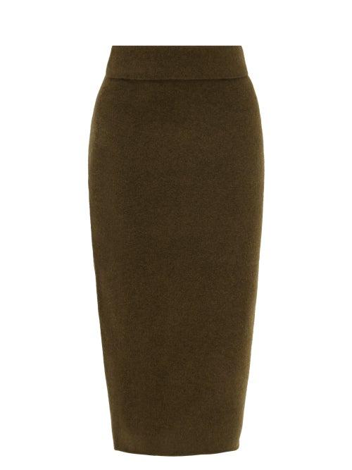 Proenza Schouler - Longline Knitted Skirt - Womens - Khaki