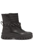 Matchesfashion.com Ganni - Quilted Panel Leather Biker Boots - Womens - Black