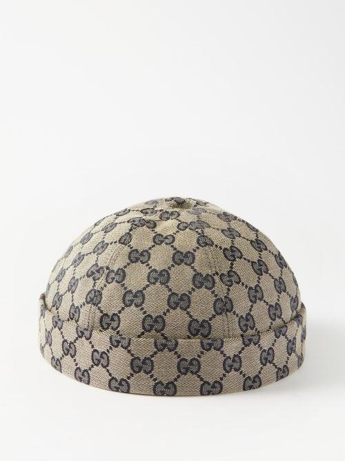 Gucci - Gg-jacquard Canvas Hat - Mens - Beige Blue