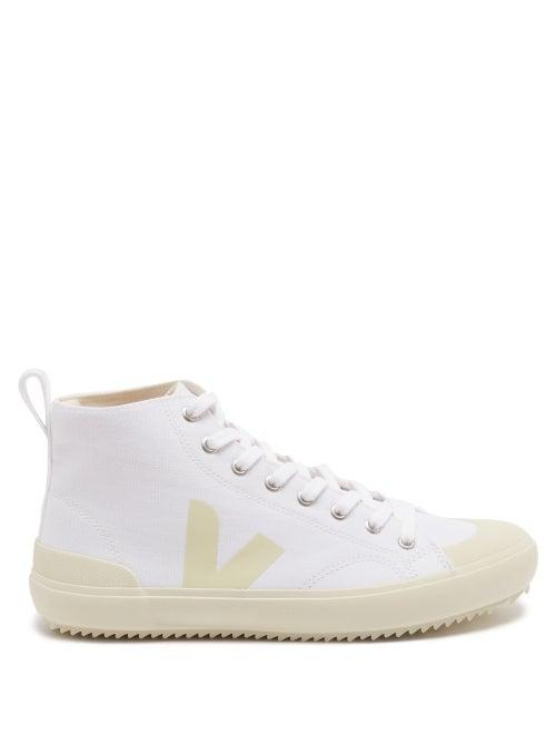 Matchesfashion.com Veja - Nova V-logo Organic-canvas High-top Trainers - Womens - White