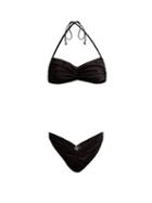 Matchesfashion.com Norma Kamali - Butterfly Gathered Bikini - Womens - Black