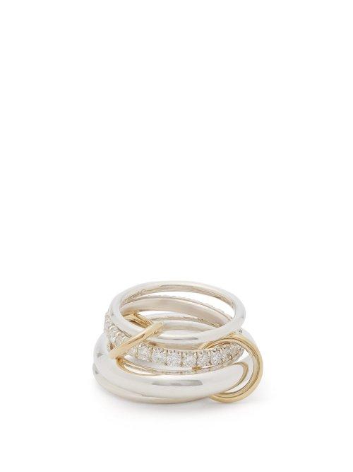 Matchesfashion.com Spinelli Kilcollin - Luna Silver Ring Set - Womens - Silver