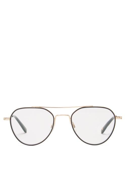 Matchesfashion.com Garrett Leight - San Miguel Aviator Metal Glasses - Womens - Black Gold