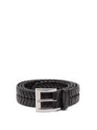 Matchesfashion.com Bottega Veneta - Chevron Whipstitched Leather Belt - Mens - Black