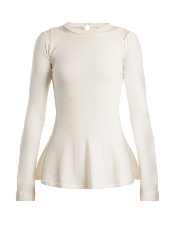 Oscar De La Renta Mesh-insert Wool Sweater