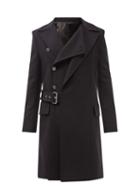 Balmain - Double-lapel Wool-blend Overcoat - Mens - Navy