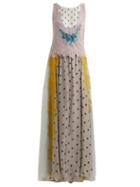 Matchesfashion.com Valentino - Flocked Floral Velvet Dress - Womens - Grey Multi