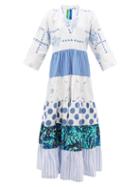 Ladies Rtw Rianna + Nina - Patchwork Vintage-cotton Maxi Dress - Womens - Multi