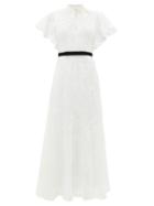 Matchesfashion.com Erdem - Celestina Embroidered-lace Cap-sleeve Gown - Womens - White